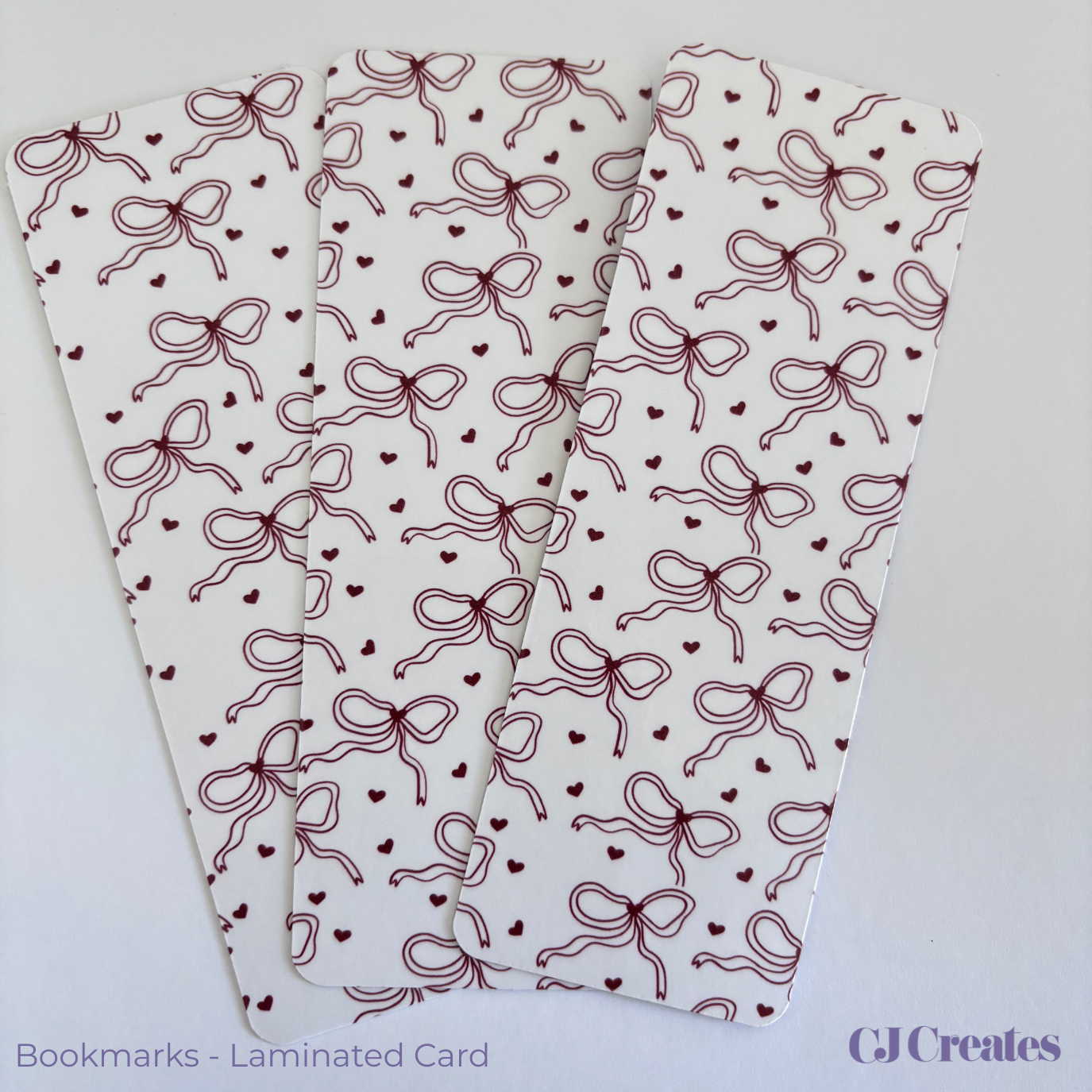 Red Bows Laminated Bookmark