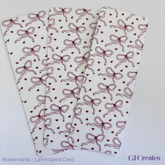 Red Bows Laminated Bookmark