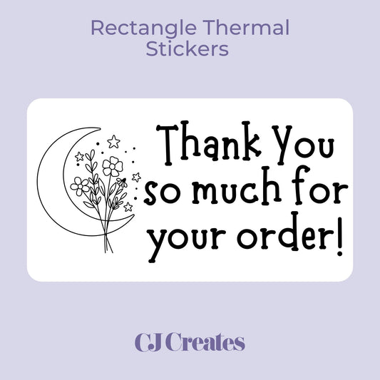 Thank You so much (Moon) Rectangle Thermal Stickers