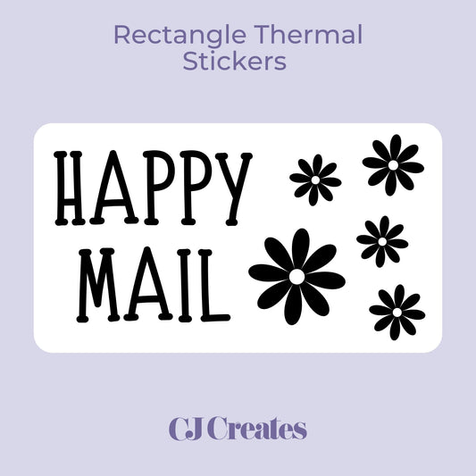 Happy Mail (flowers) Rectangle Thermal Stickers