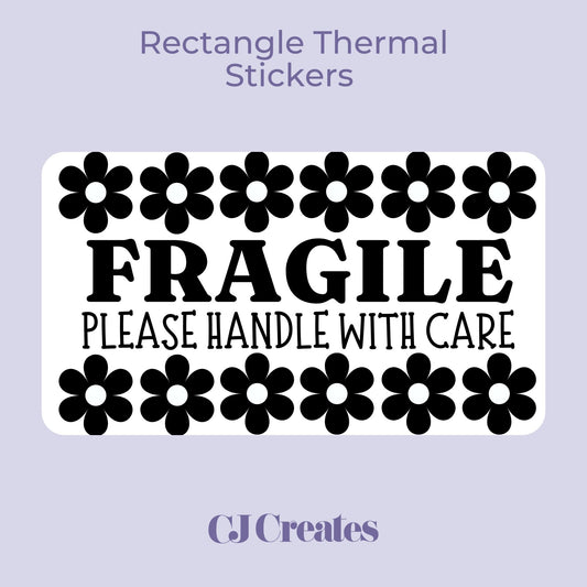 Fragile Rectangle Thermal Stickers