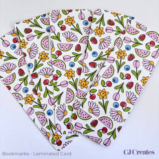 Fruity Fields (White) Laminated Bookmark