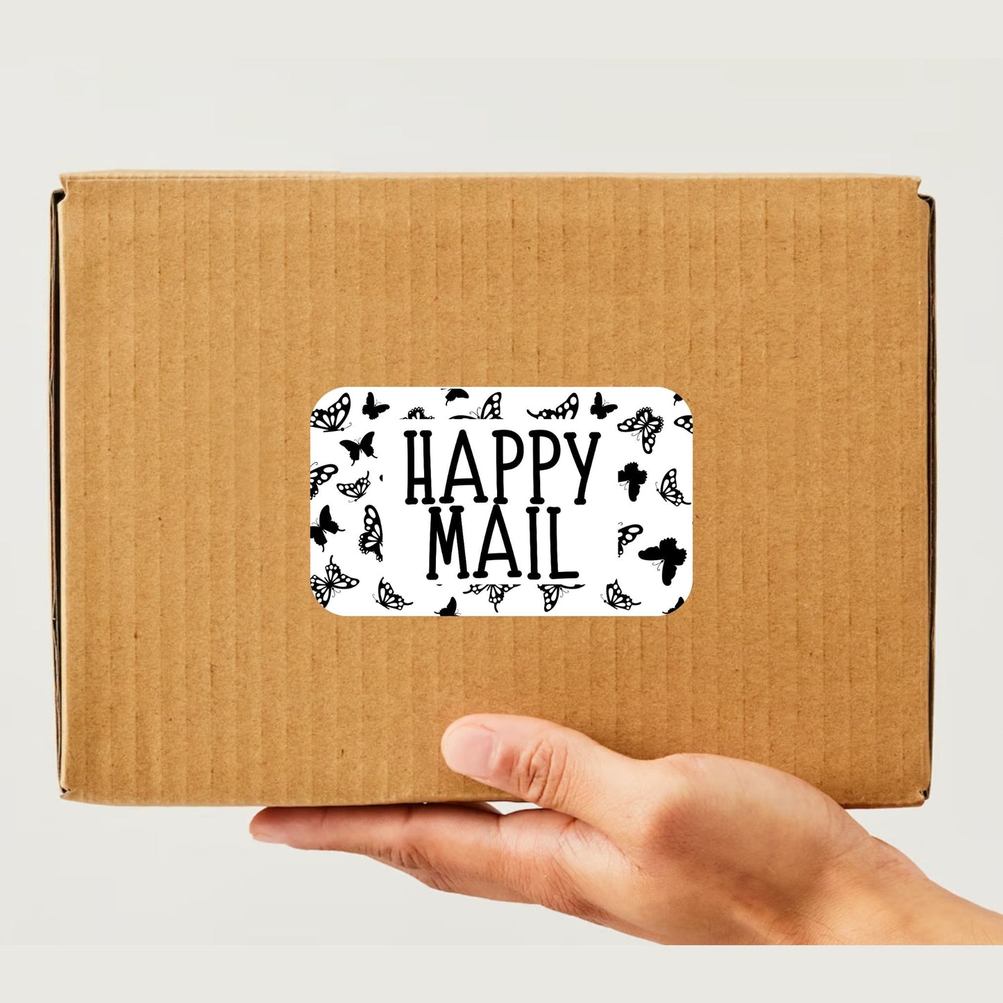 Happy Mail (butterflys) Rectangle Thermal Stickers
