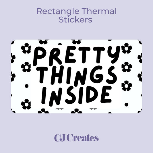 Pretty Things Inside (flowers) Rectangle Thermal Stickers