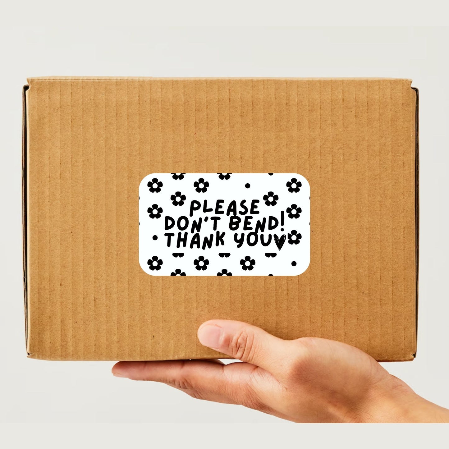 Please dont bend Rectangle Thermal Stickers