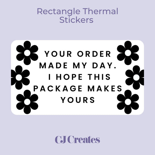 Your Order Made my Day Rectangle Thermal Stickers