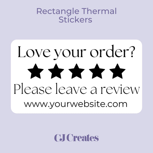 Love Your Order Personalised Rectangle Thermal Stickers