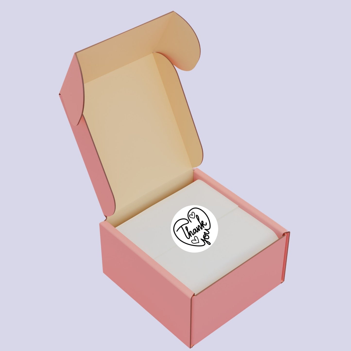 Thank You Heart Circle Thermal Stickers