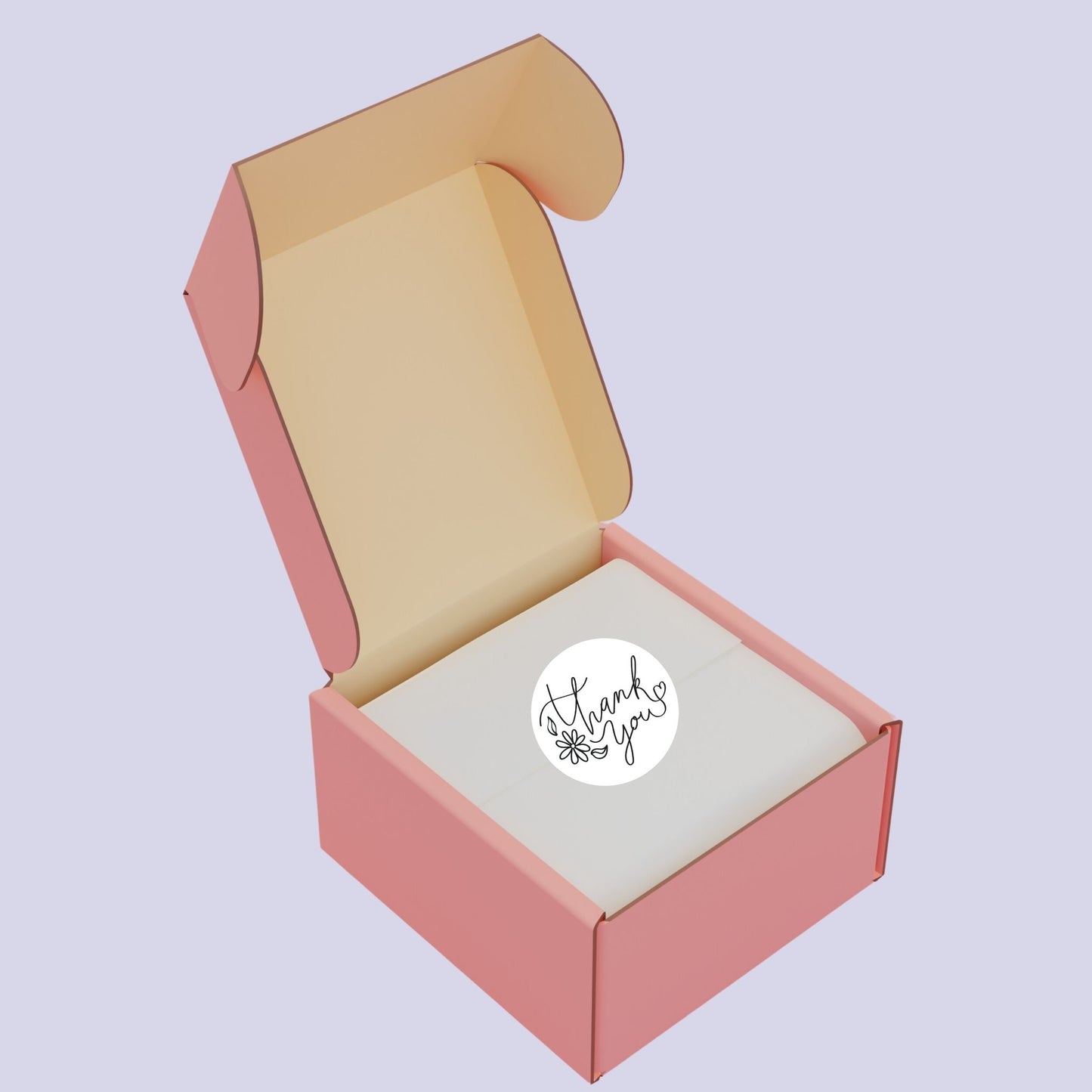 Thank You (Flowers) Circle Thermal Stickers