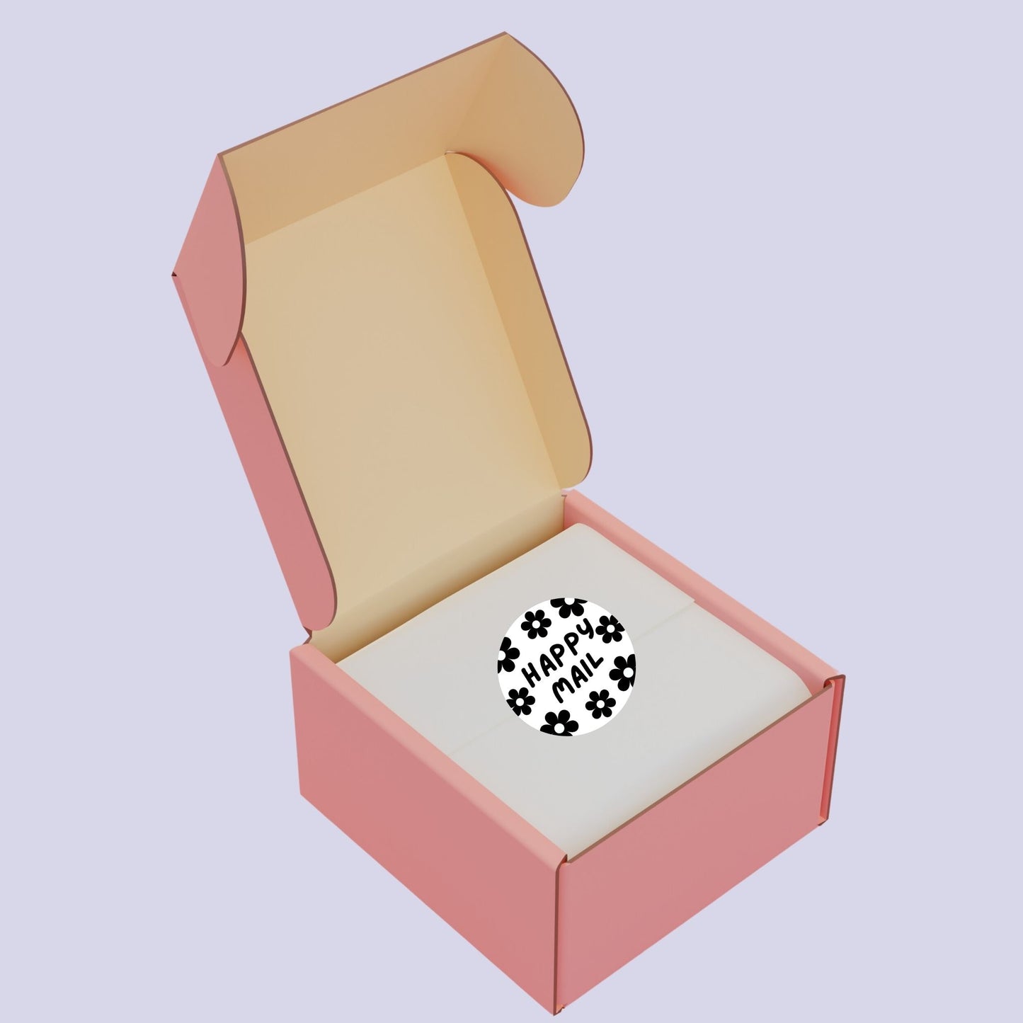 Happy Mail (flowers) Circle Thermal Stickers