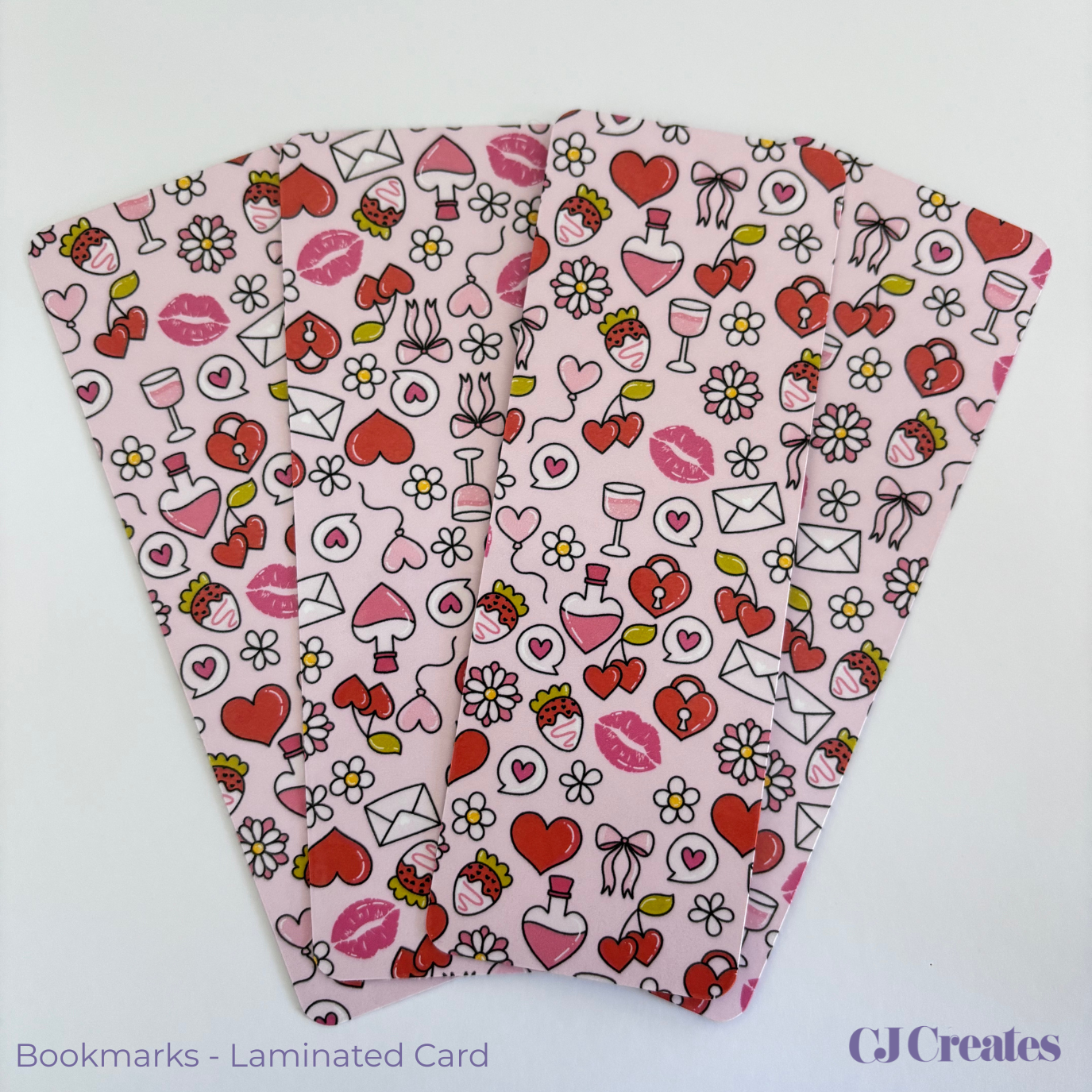 Love trinkets (pink) Laminated Bookmark