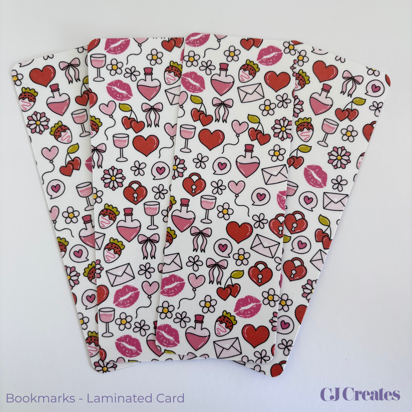 Love trinkets (white) Laminated Bookmark