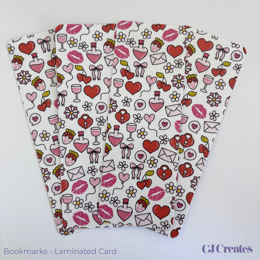 Love trinkets (white) Laminated Bookmark