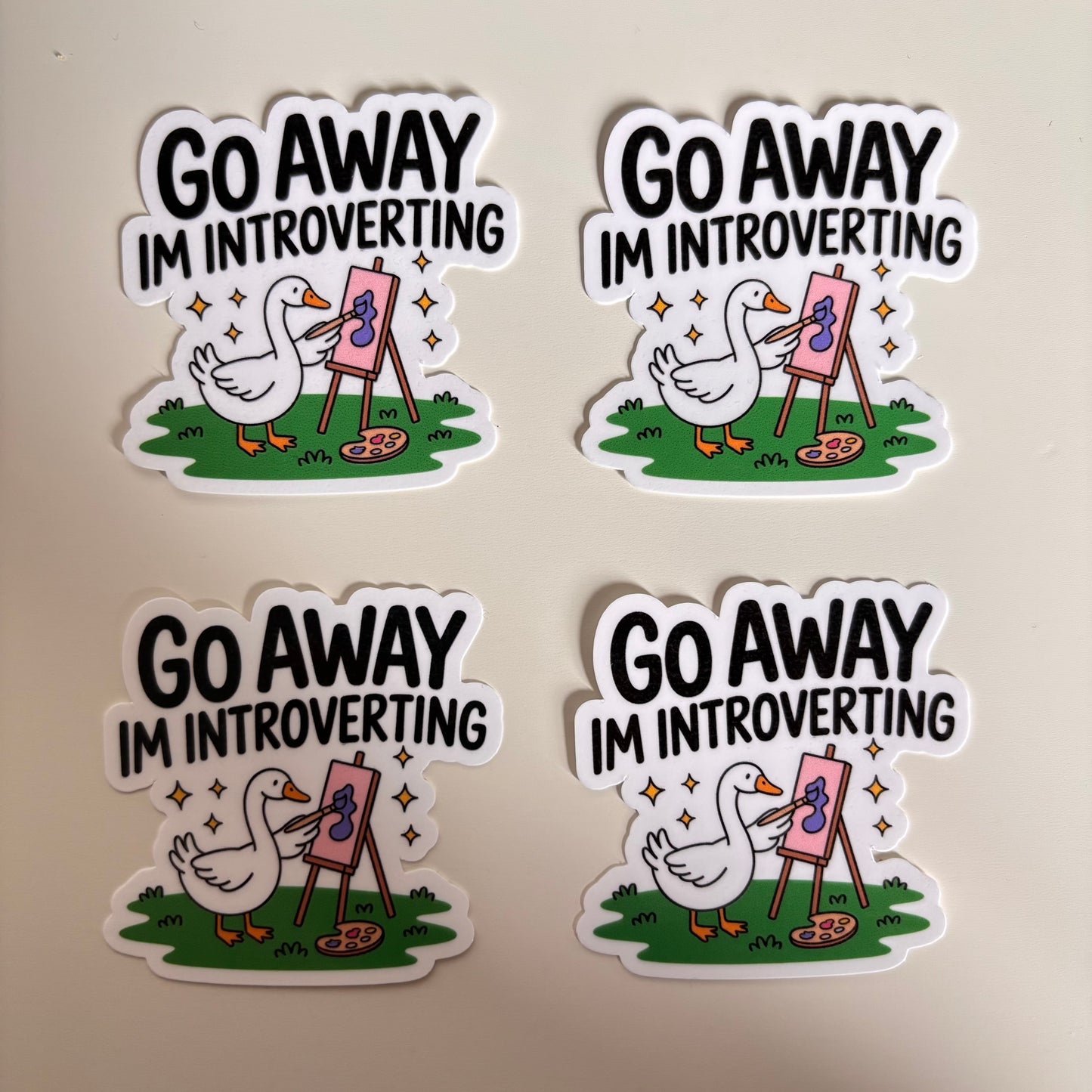 GO AWAY IM INTROVERTING (Die Cut Sticker)