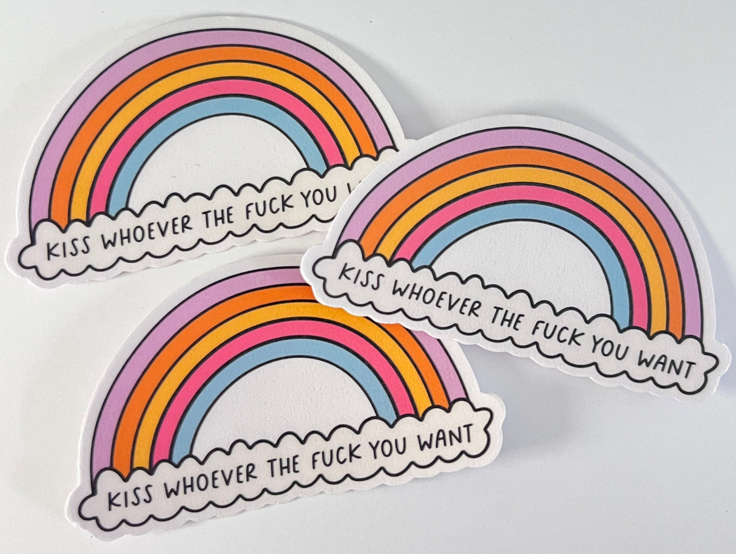 KISS WHOEVER THE FUCK YOU WANT (Die Cut Sticker)