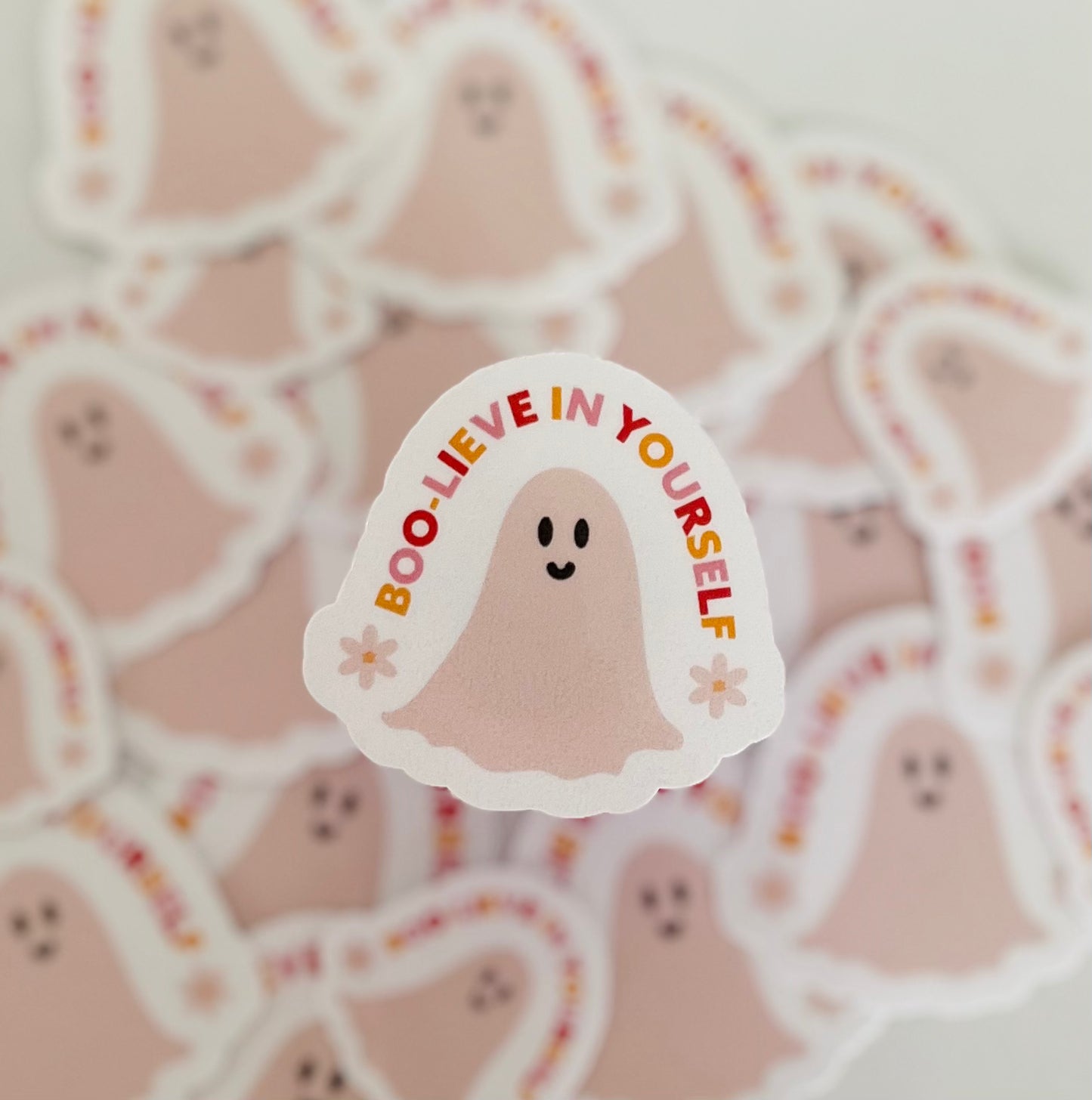 Boo-lieve in yourself die cut sticker