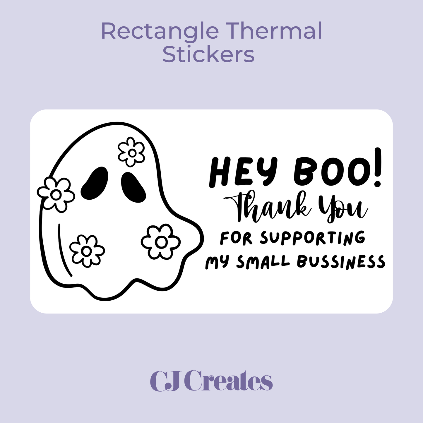 Hey Boo! Rectangle Thermal Stickers
