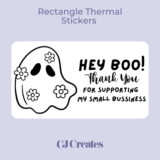 Hey Boo! Rectangle Thermal Stickers