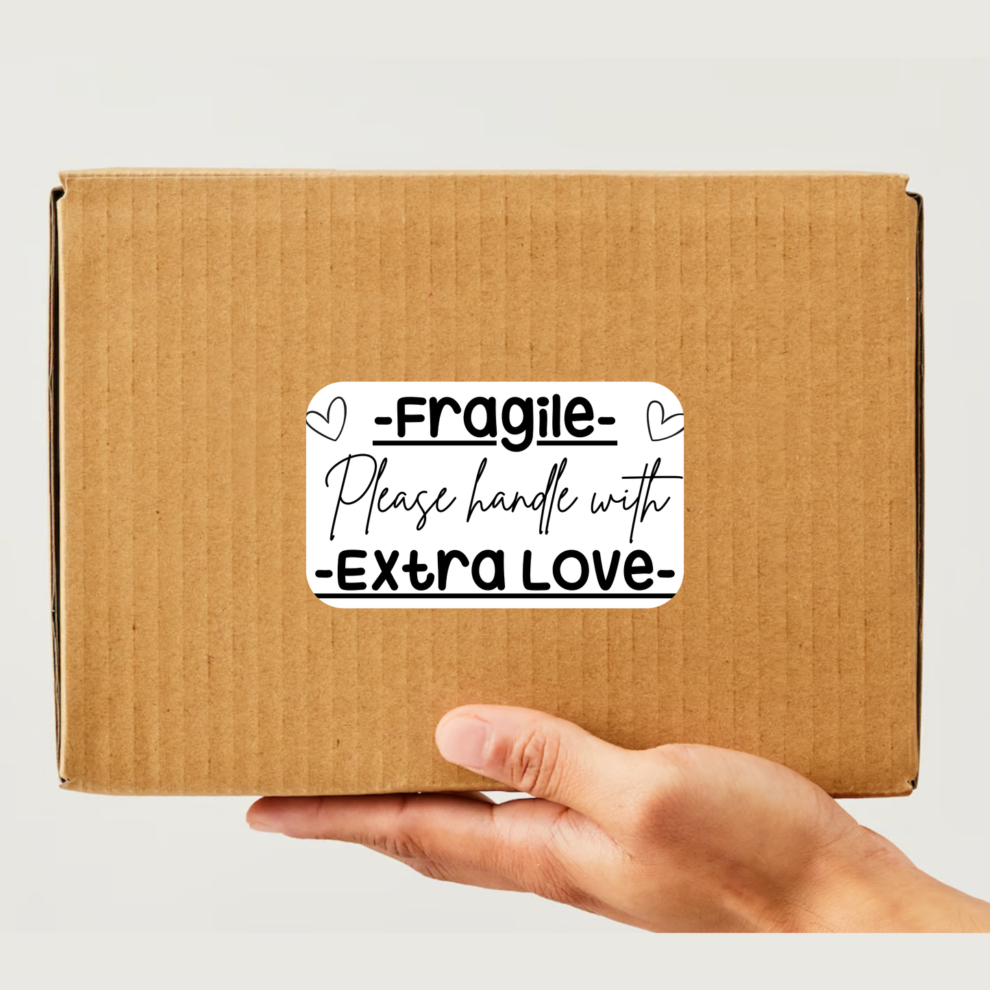Fragile - Please Handle with Love Rectangle Thermal Stickers