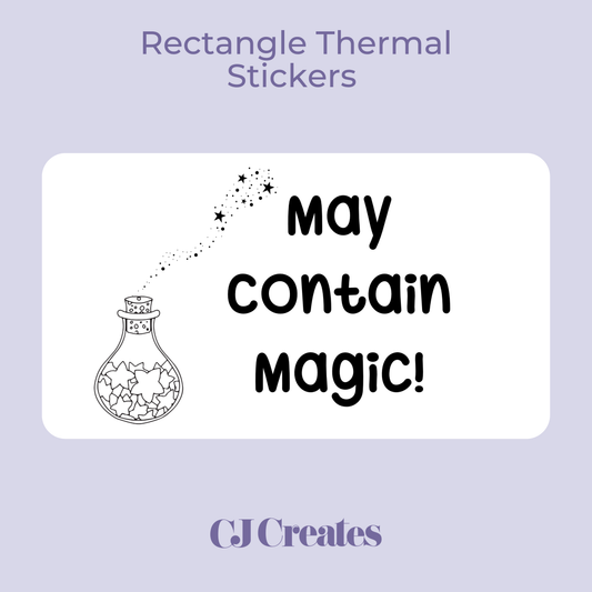 May Contain Magic Rectangle Thermal Stickers