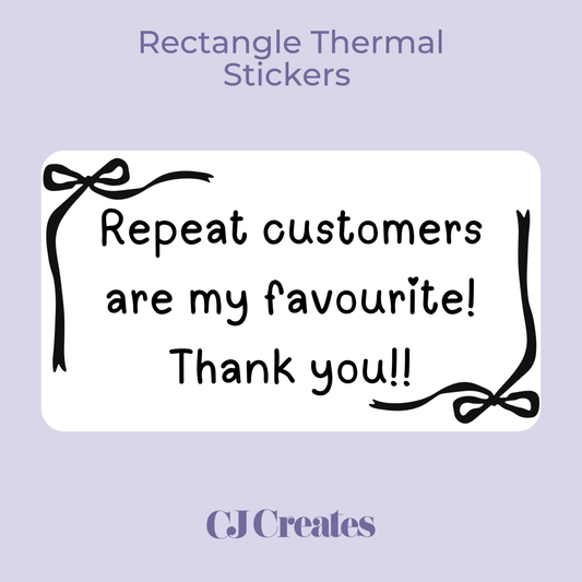 Repeat Customers (Bows) Rectangle Thermal Stickers