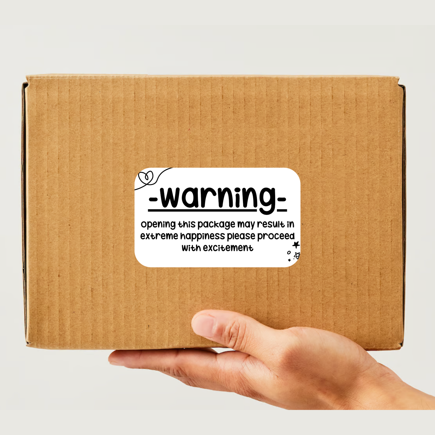 Warning This package cause extreme happiness Rectangle Thermal Stickers