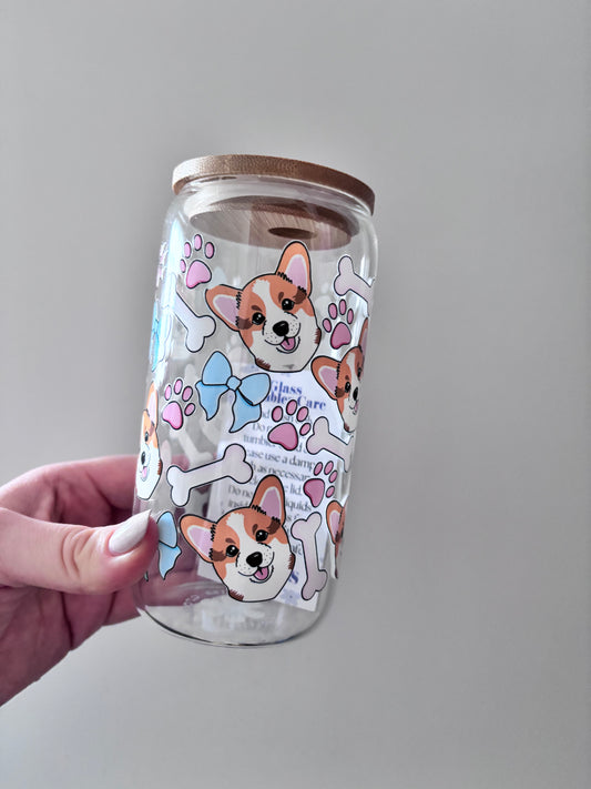 Corgi Glass Tumbler