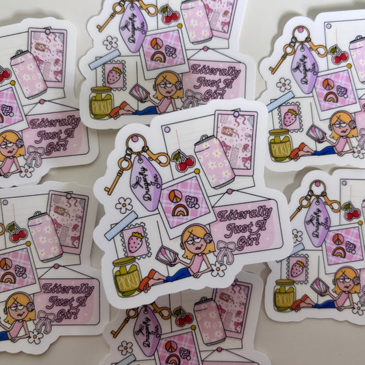JUST A GIRL MOOD BOARD (Die Cut Sticker)