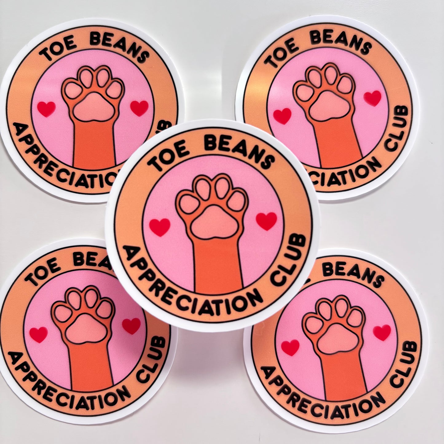 TOE BEAN APPRECIATION CLUB (Die Cut Sticker)