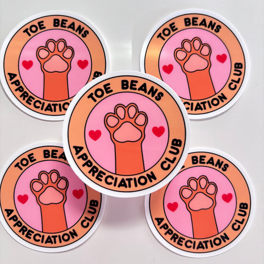 TOE BEAN APPRECIATION CLUB (Die Cut Sticker)