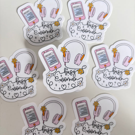 BUSY WOMAN (Die Cut Sticker)