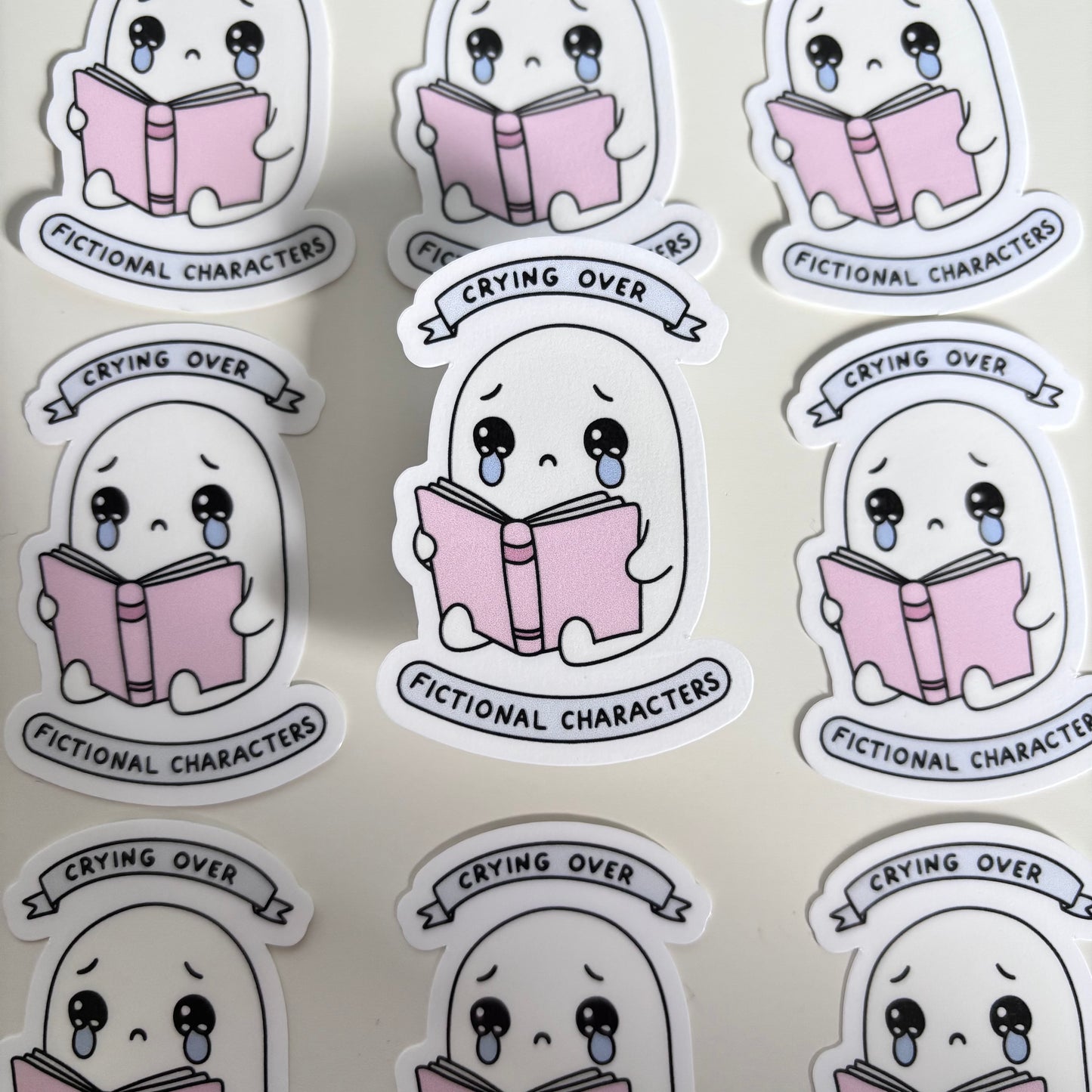 CRYING OVER FICTIONAL CHARACTERS (Die Cut Sticker)