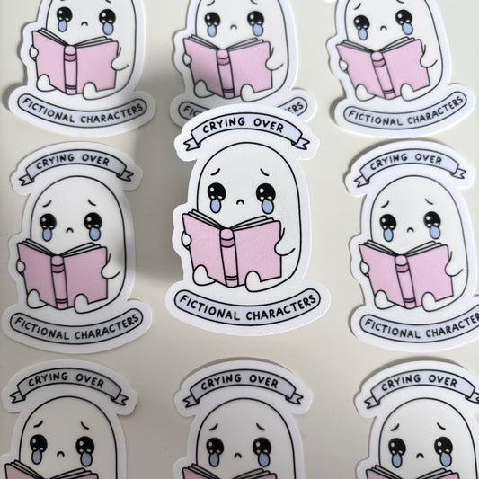 CRYING OVER FICTIONAL CHARACTERS (Die Cut Sticker)