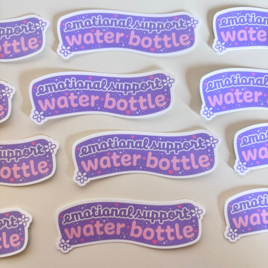 EMOTIONAL SUPPORT WATER BOTTLE (Die Cut Sticker)