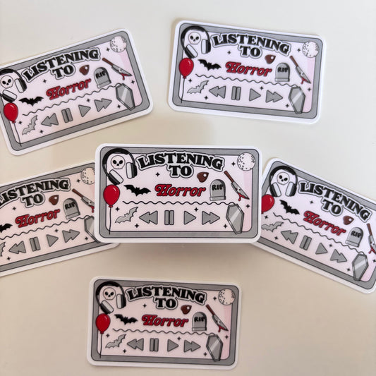 LISTENING TO HORROR (Die Cut Sticker)