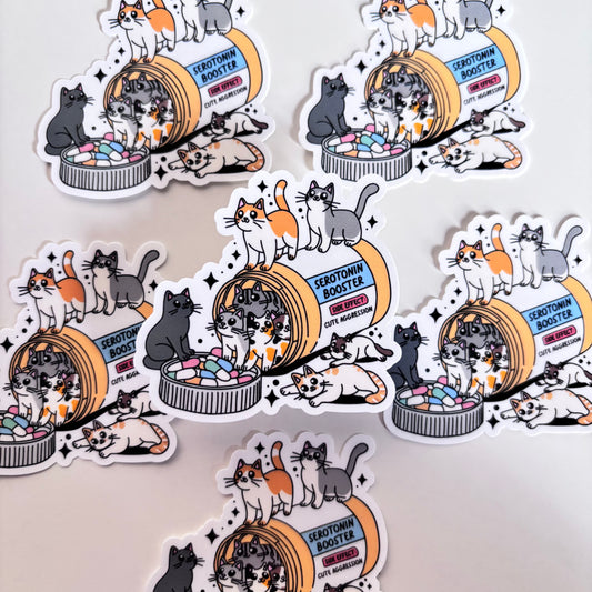 SEROTONIN BOOSTER CATS (Die Cut Sticker)
