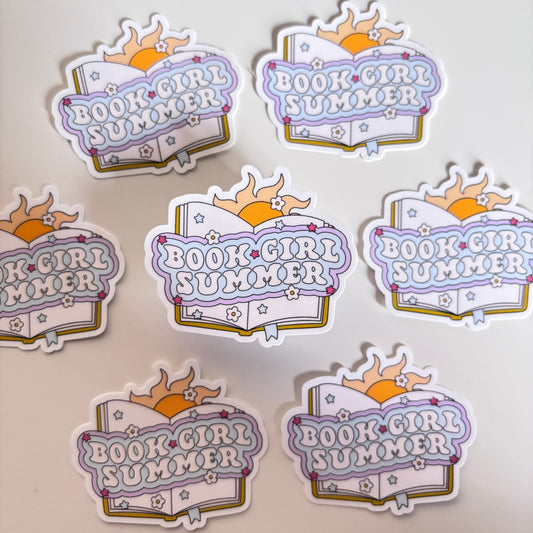 BOOK GIRL SUMMER BOOK (Die Cut Sticker)
