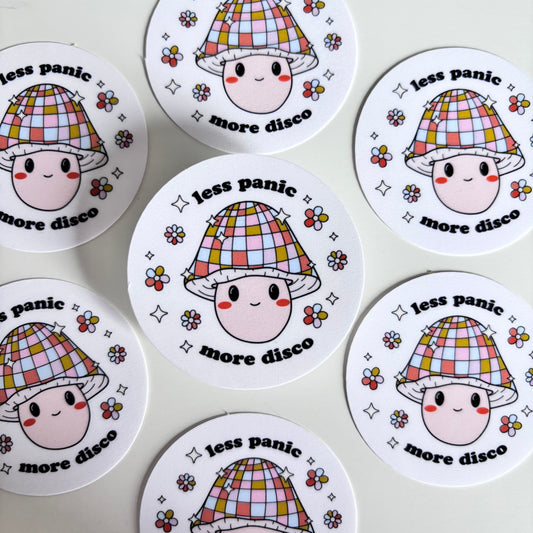 LESS PANIC MORE DISCO (Die Cut Sticker)