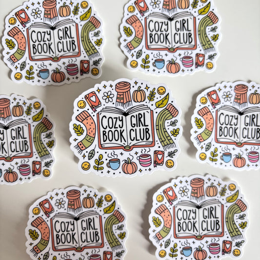 COZY GIRL BOOKCLUB (Die Cut Sticker)