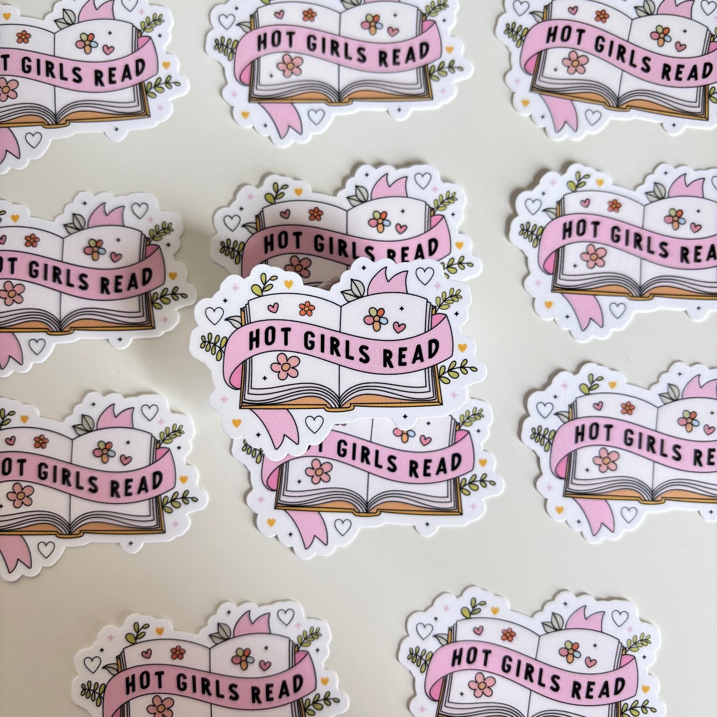 HOT GIRLS READ (Die Cut Sticker)