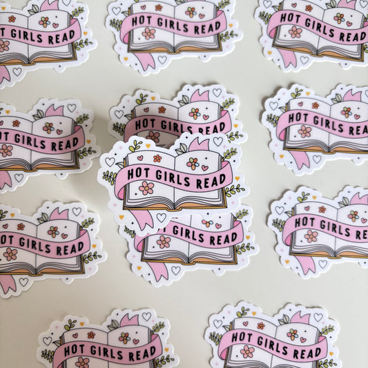 HOT GIRLS READ (Die Cut Sticker)