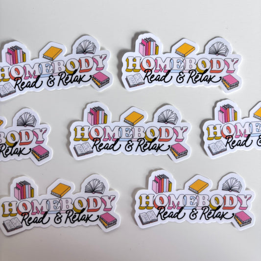 HOMEBODY READ AND RELAX (Die Cut Sticker)