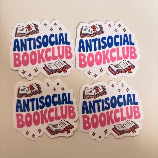 ANTISOCIAL BOOKCLUB (Die Cut Sticker)