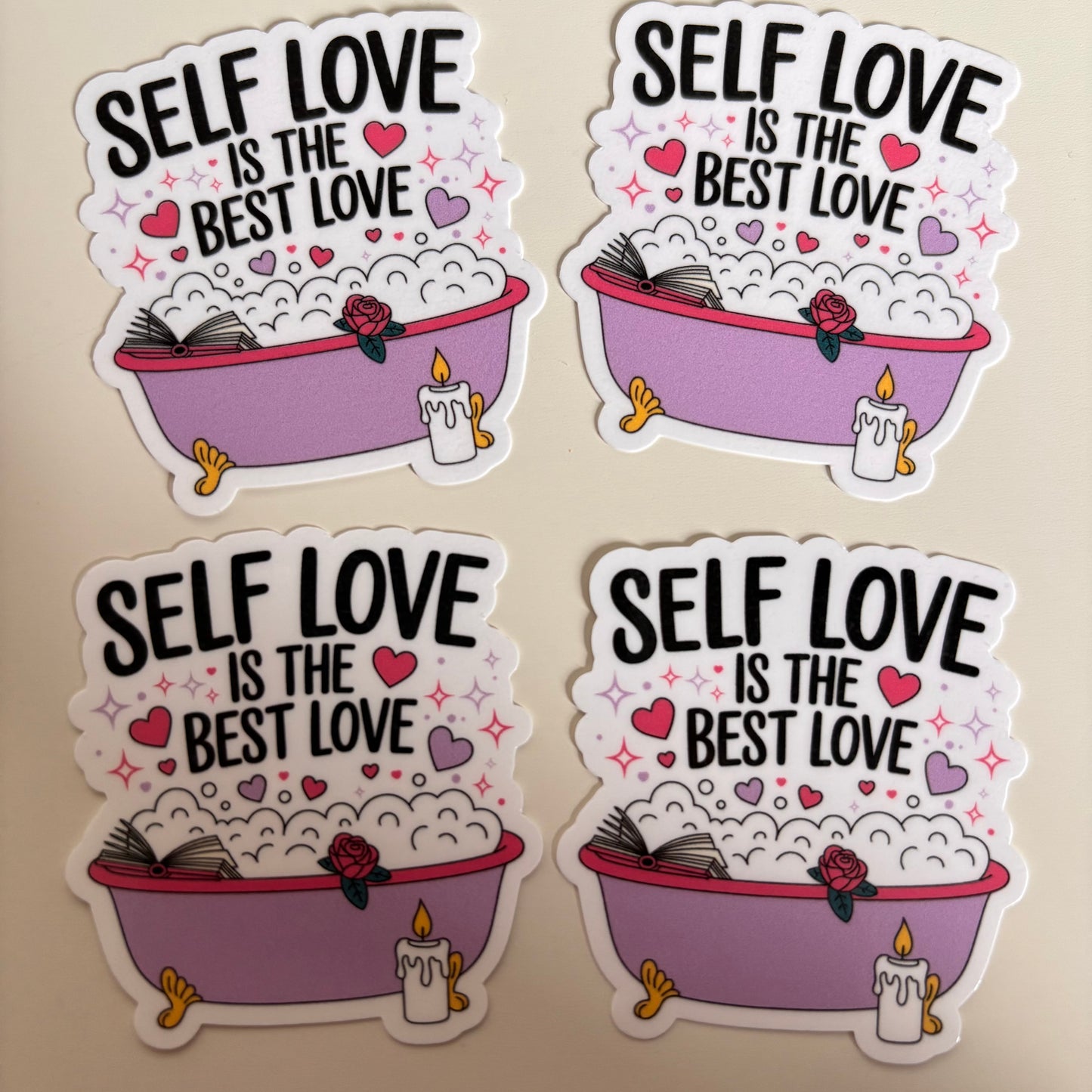 SELF LOVE IS THE BEST (BATH) (Die Cut Sticker)