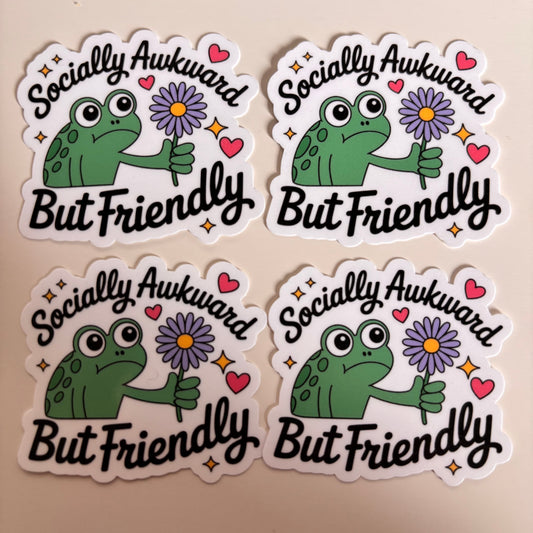 AWKWARD BUT FRIENDLY (Die Cut Sticker)
