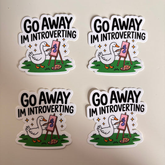 GO AWAY IM INTROVERTING (Die Cut Sticker)