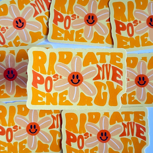 Radiate positive energy die cut sticker