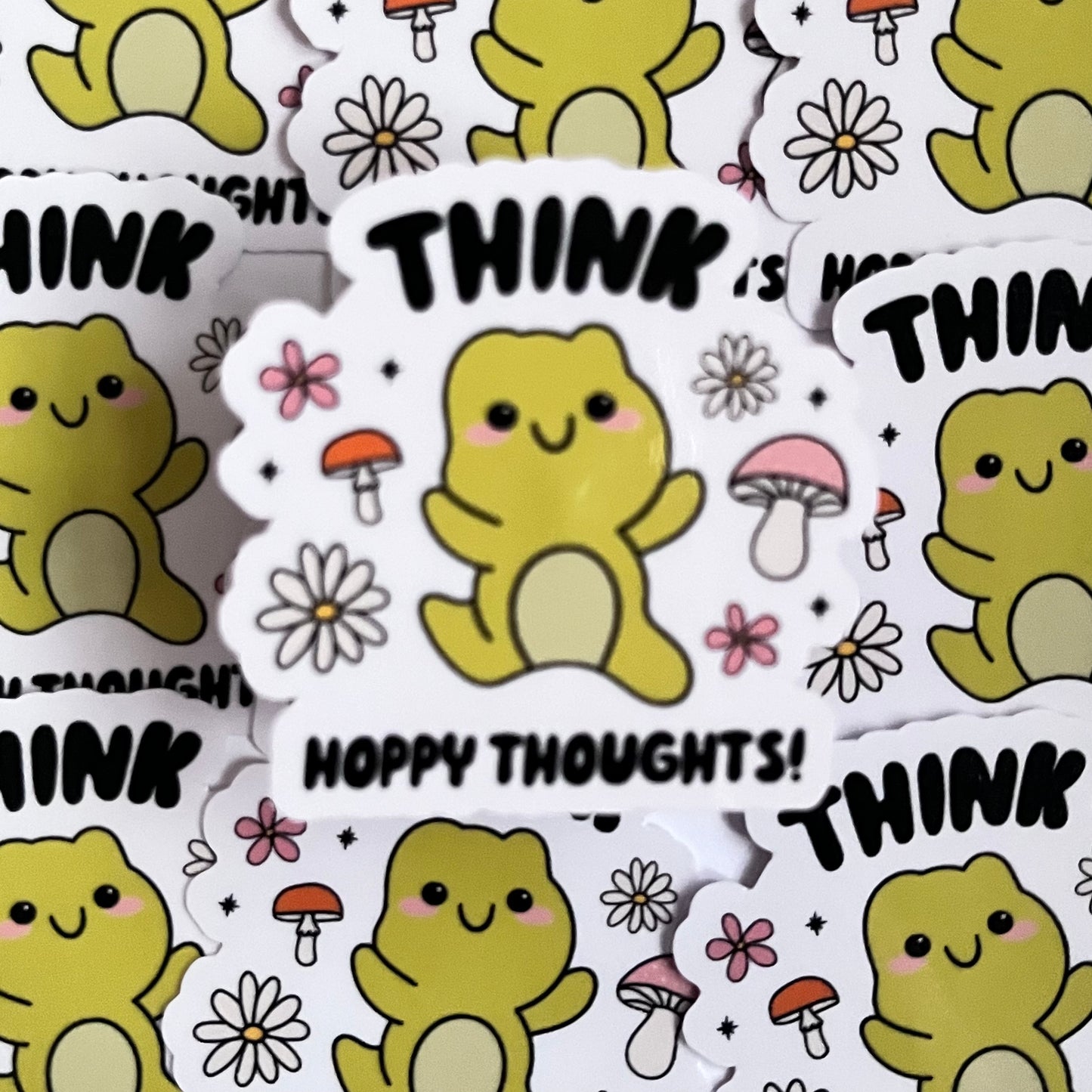 Think Hoppy Thoughts Die cut sticker