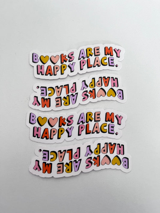 Books are my happy place Die cut sticker