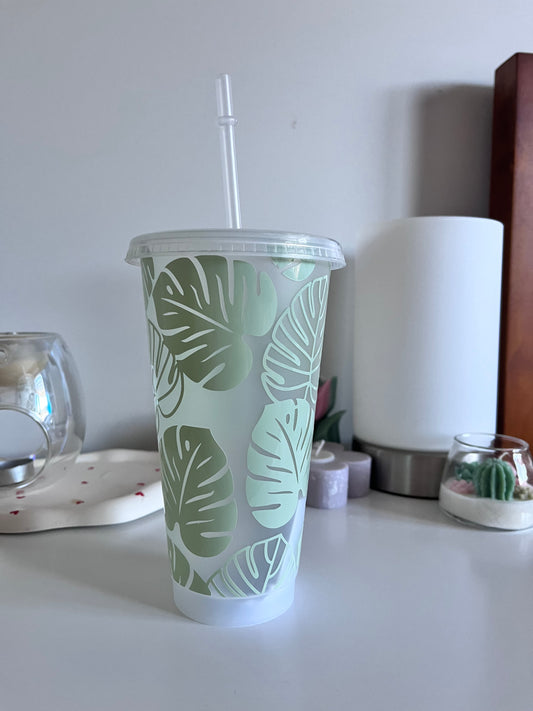 Clear Monstera Tumbler